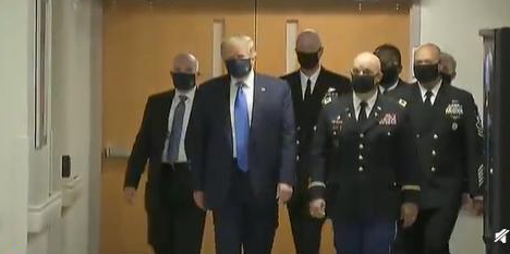 特朗普首次在公开场合戴口罩 具体事件最新消息