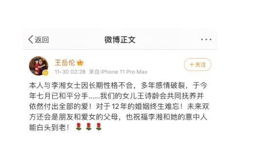 王岳伦宣布与李湘离婚后又删除 背后真相实在让人惊愕