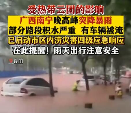 广西南宁突降暴雨 有车辆被淹 内幕曝光简直太意外了